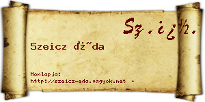 Szeicz Éda névjegykártya